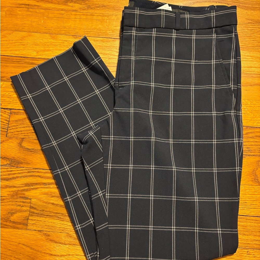 Banana Republic Navy Checkered Trousers